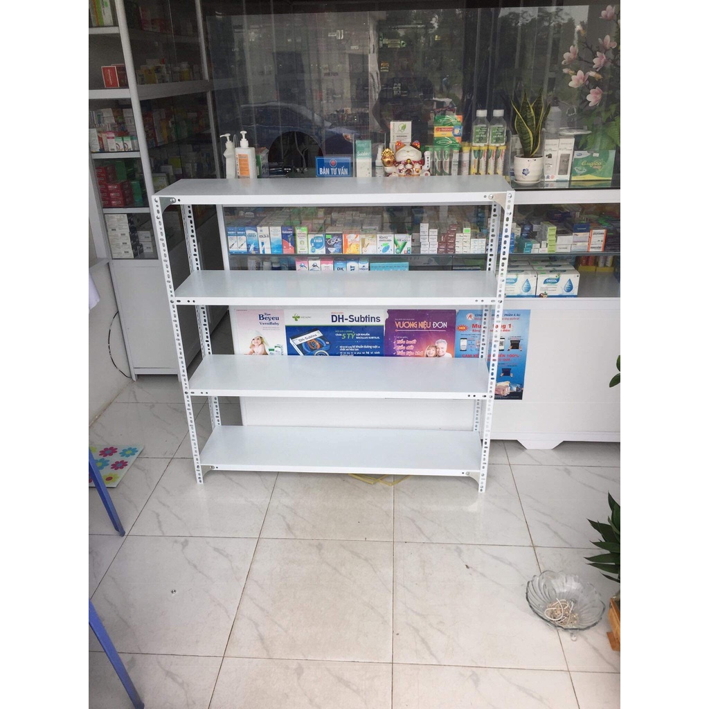Kệ sắt v lỗ đa năng Cao 1m2, Dài 1m2 , rộng 30cm gồm 4 tầng