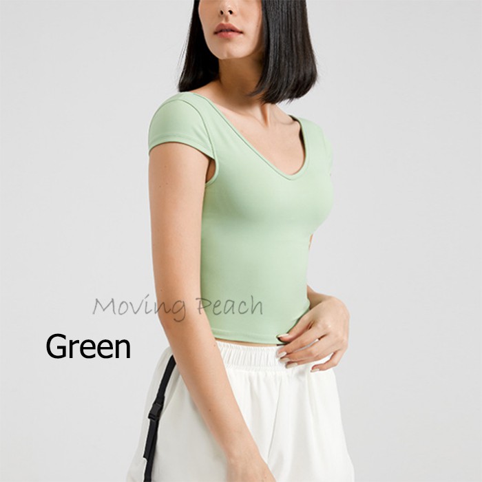 Moving Peach  Áo hàng đầu ngắn tay thể thao  Có Miếng Đệm Tháo Rời Được BTM