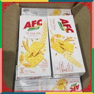 (HOT LIKE) Bánh Crackers AFC Mặn Vị Rau& tiểu mạch hộp 8 gói 170g