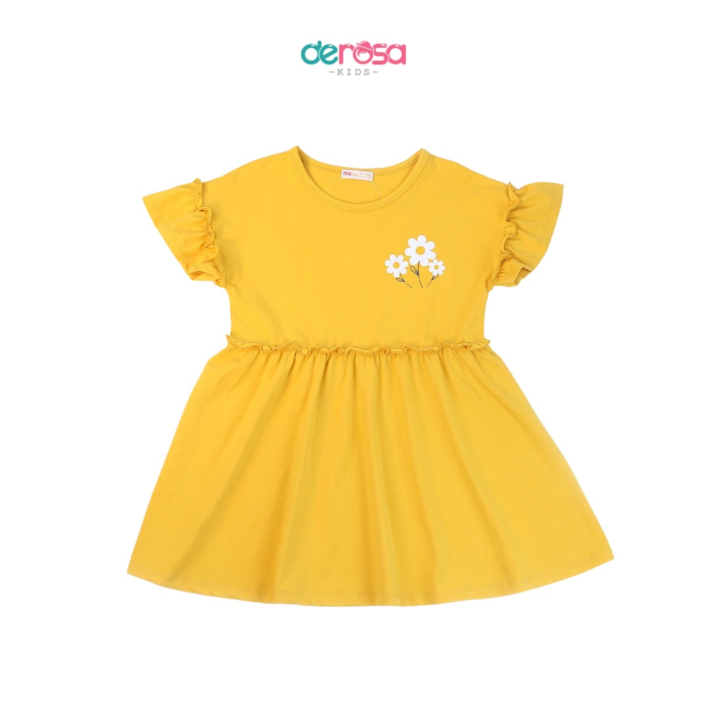 Váy bé gái đầm cộc tay cho bé chất liệu cotton DEROSA KIDS (2 - 8 tuổi) ASKD022V