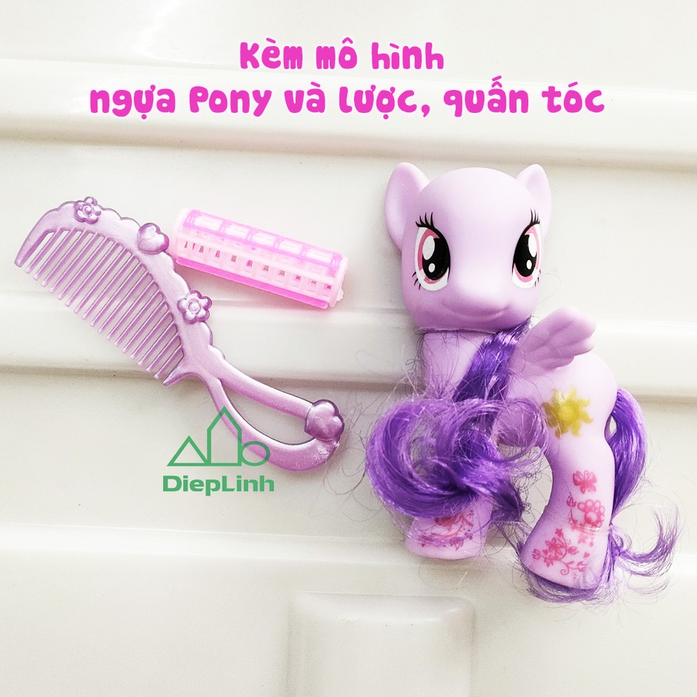 Bộ đồ chơi trang điểm phấn thật kẹo lolipop & ngựa pony