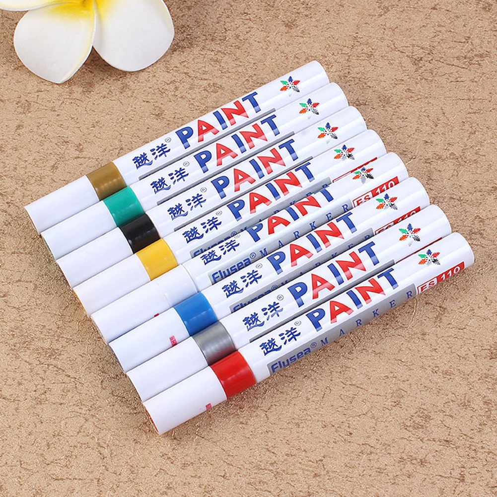 12 màu sắc không thấm nước sơn Bút Đánh Dấu Phổ Vẽ Nguệch Ngoạc Bút Xe Lốp Tire Tread Cao Su Kim Loại Vĩnh Viễn Sơn Đánh Dấu Bút Đầy Màu Sắc vẽ Đánh Dấu FLOWERDANCE