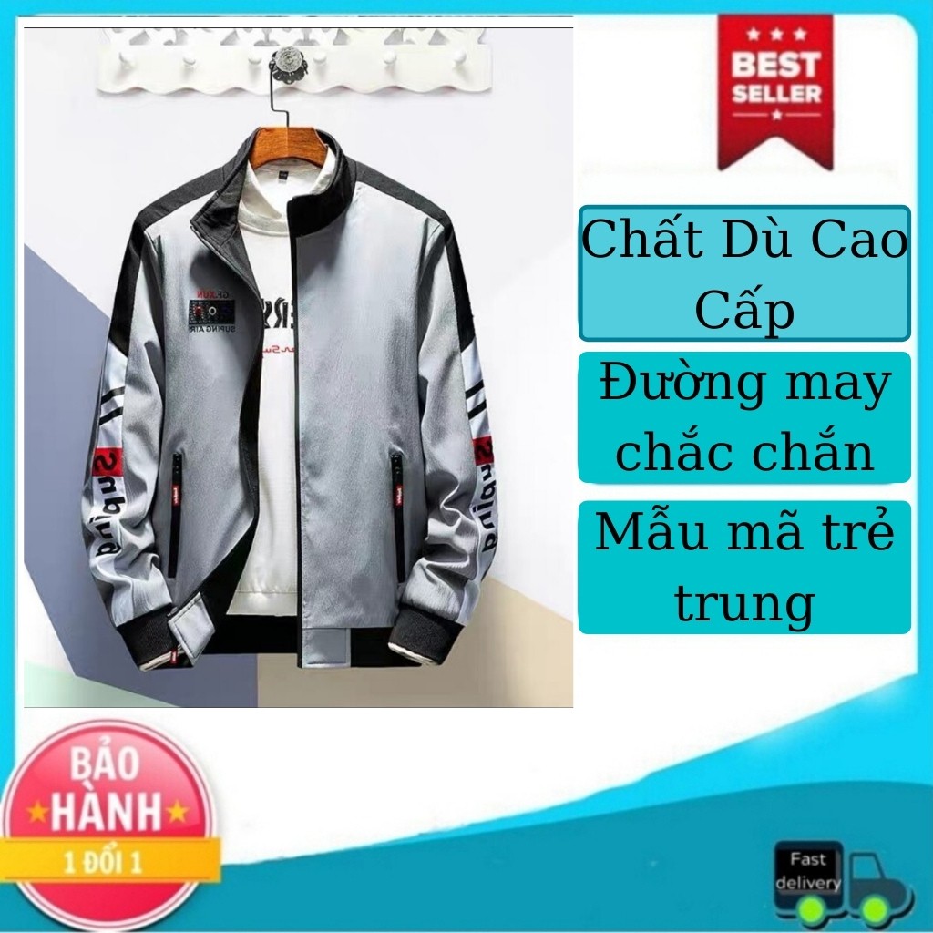 Áo khoác nam tenji ak18tj áo khoác dù suping họa tiết cánh tay cá tính phong cách thời trang tenji store (44 - 70kg)