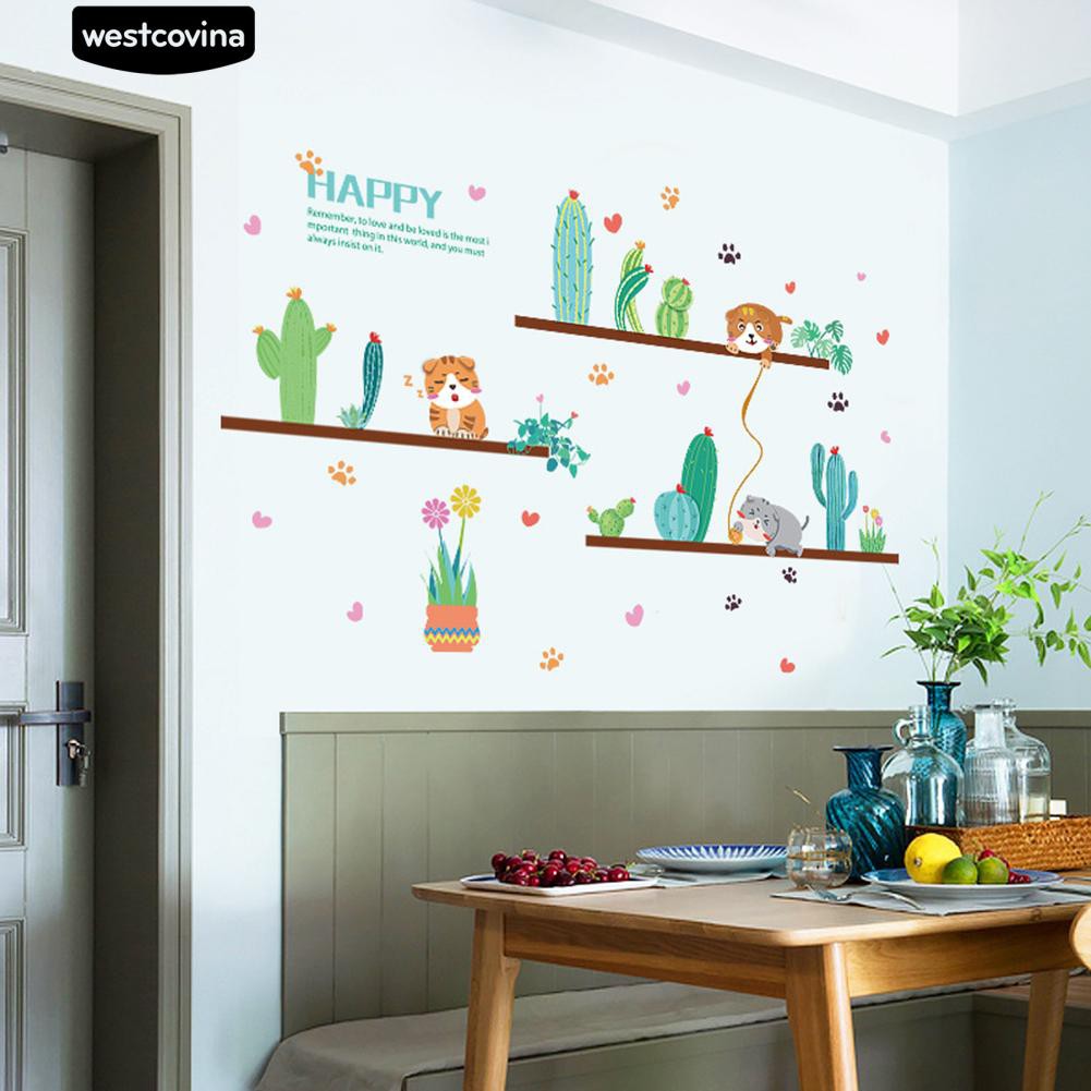 Sticker dán tường hình cây xương rồng