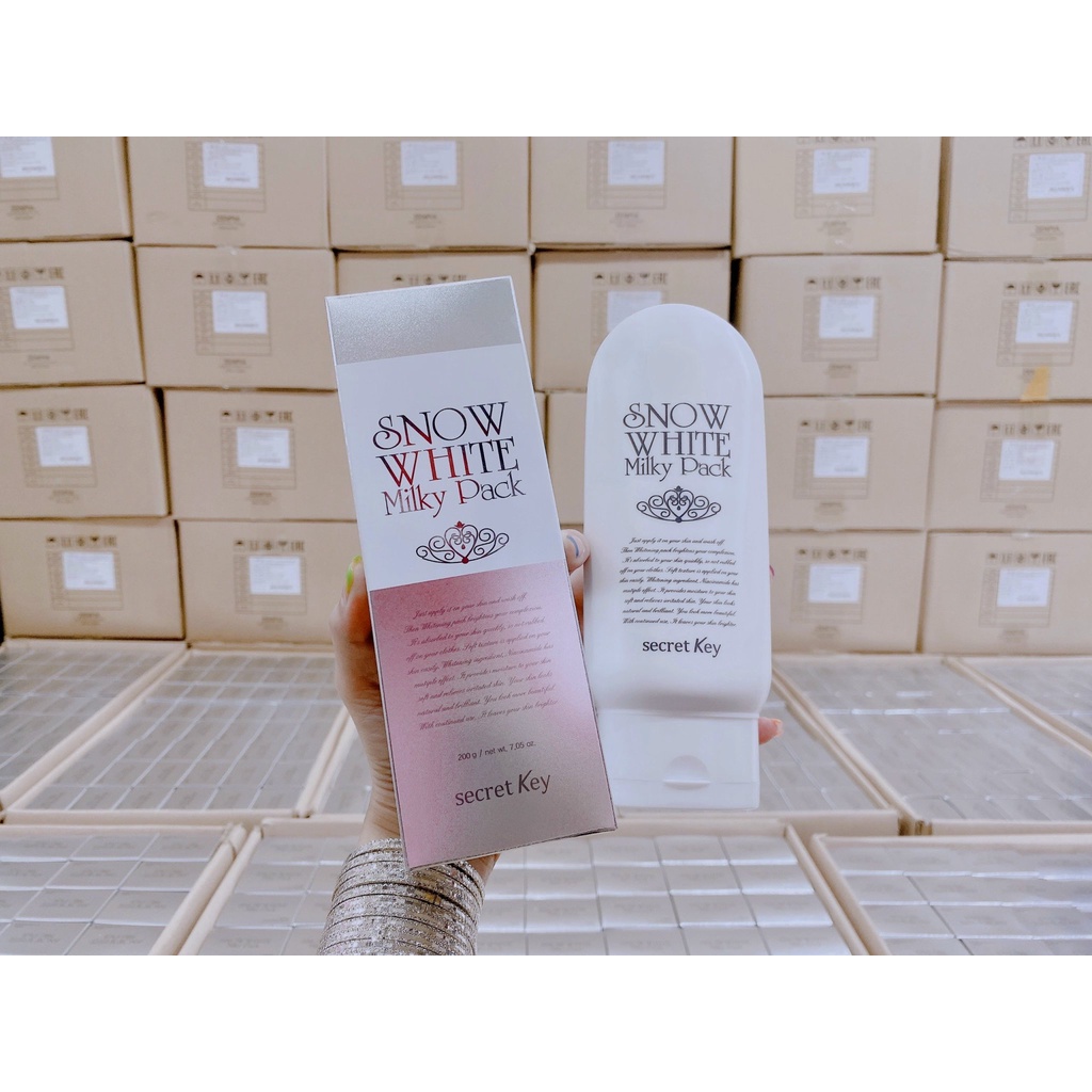 Kem Ủ Trắng Da Dành Cho Mặt Và Cơ Thể Secret Key Snow White Milky Pack 200g