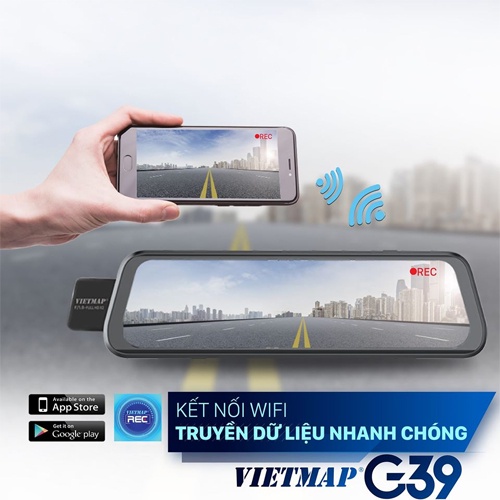 Camera hành trình VIETMAP G39, ghi hình trước sau FULL HD, cảnh báo bằng giọng nói