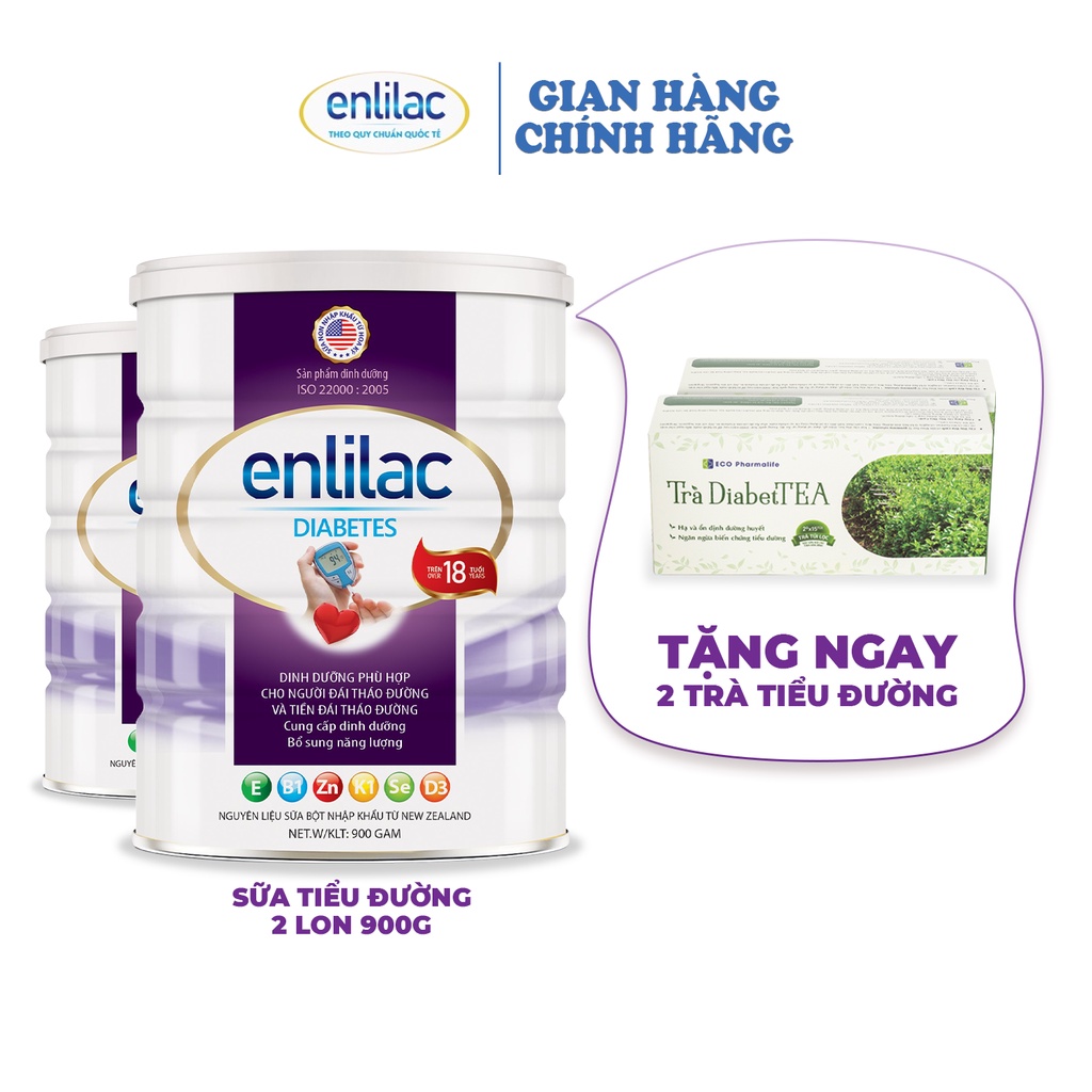 Sữa Enlilac Diabetes 400gr 900gr Sữa tiểu đường giúp ổn định đường huyết