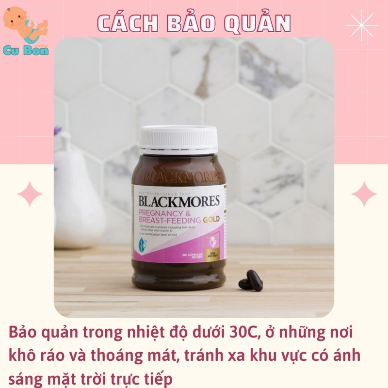 Vitamin Blackmore Pregnancy 180v tổng hợp cho bà bầu cung cấp đầy đủ dưỡng chất cho mẹ bầu trước trong và sau sinh