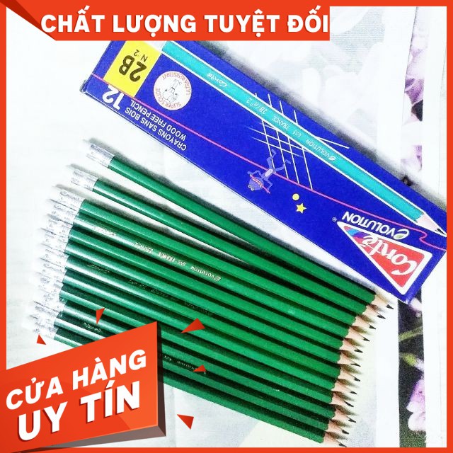12 cây bút chì 2B xanh, viết chì xanh