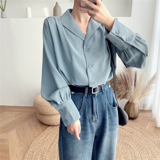 Áo Sơ Mi Tay Dài Dáng Rộng Phong Cách Pháp Cổ Điển Thời Trang Mùa Thu 2020 Cho Nữ
