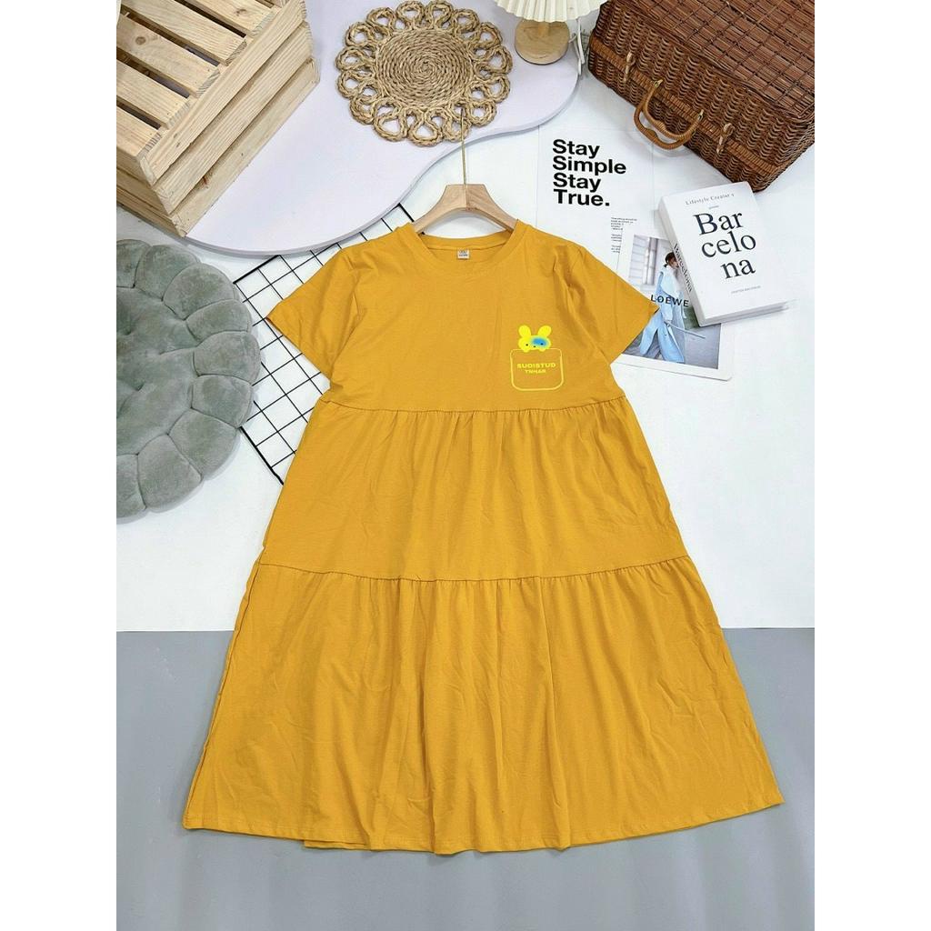 Váy Bầu Đầm Bầu Thun Cotton Thỏ Chất Cotton Mát Phù Hợp Đi Chơi Mặc Ở Nhà