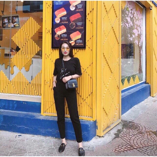 [Free ship đơn 99k] Giày nữ hở gót I Sục khoá ngang mũi vuông da mịn mềm dễ đi
