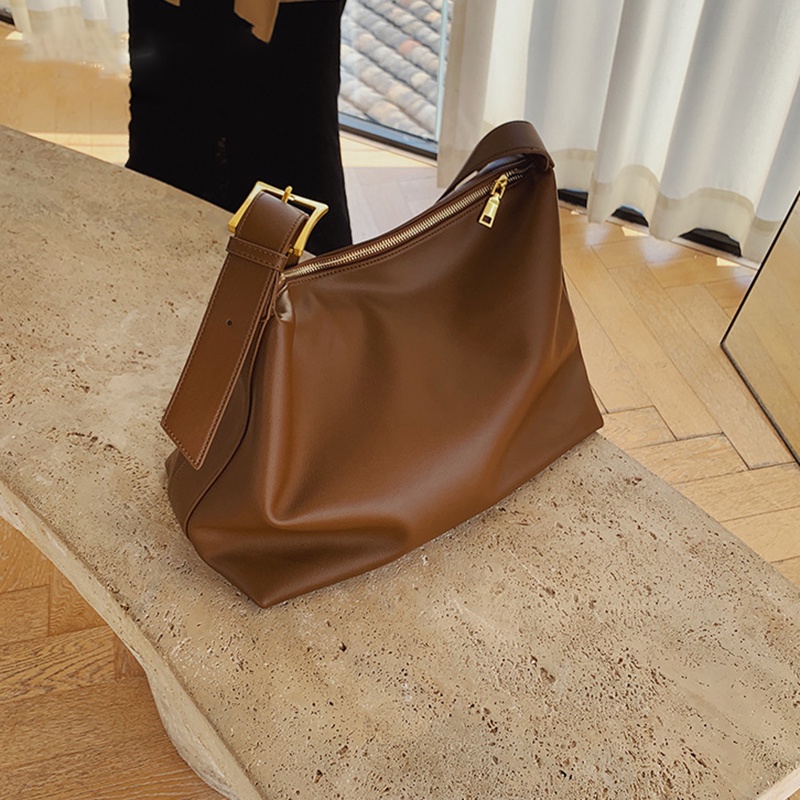 Túi Đeo Vai Cỡ Lớn Màu Nâu Đơn Giản Thời Trang Cho Nữ