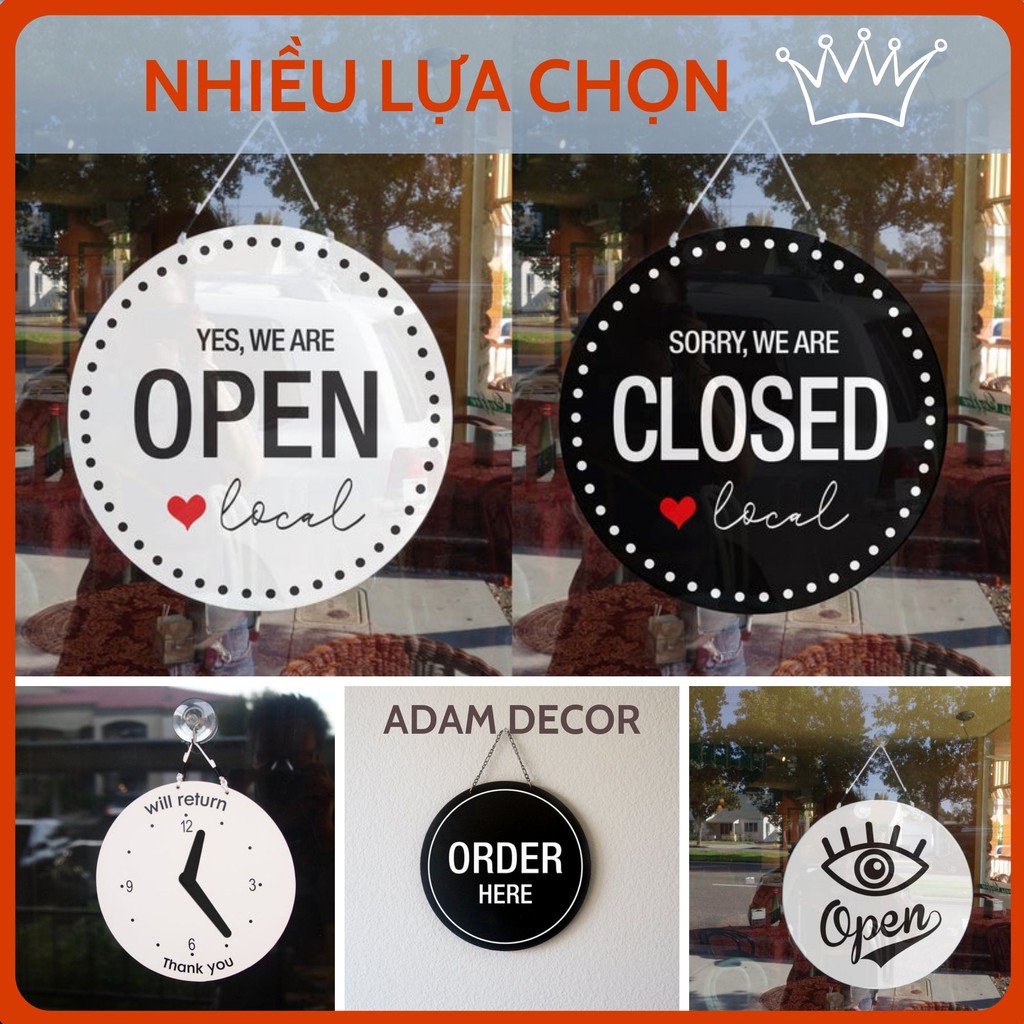 Biển chào mừng cao cấp, Open close wellcome treo cửa kính, Giờ mở cửa shop cửa hàng, doanh nghiệp