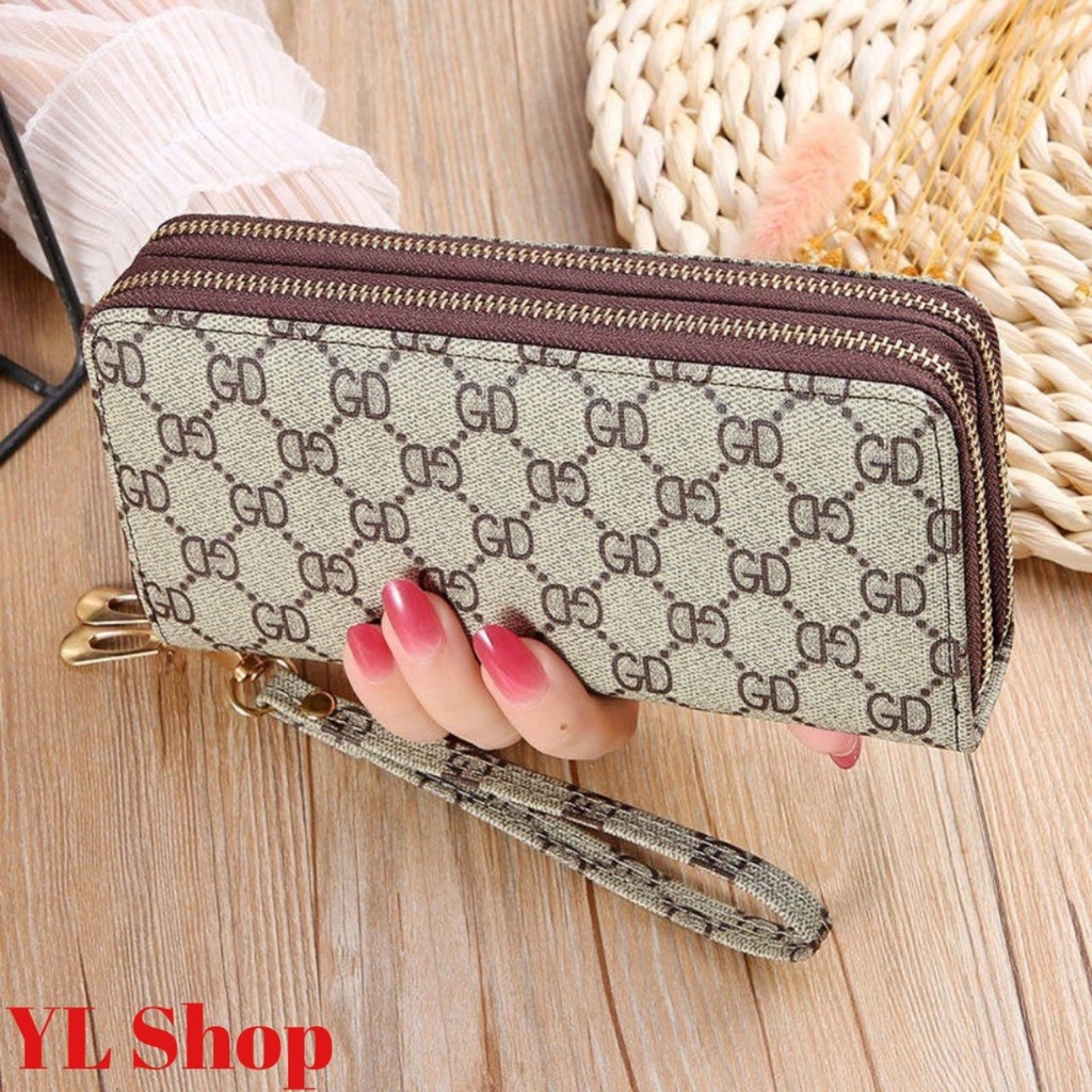 VÍ NỮ DÀI CẦM TAY KIỂU DÁNG 2 NGĂN KHÓA SANG TRỌNG Y0057 CHẤT LIỆU DA CAO CẤP BỀN ĐẸP