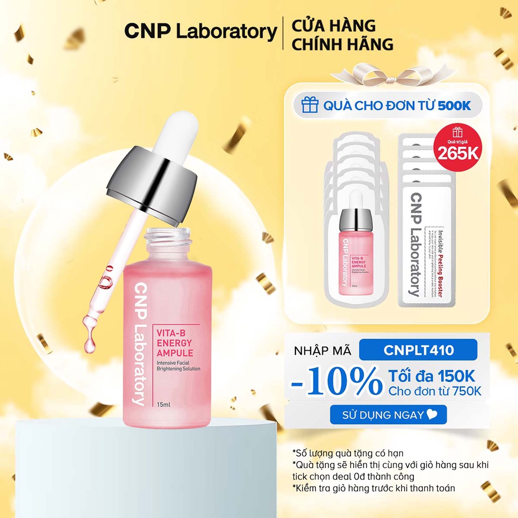 [Mã COSLG5 giảm 10%]Tinh chất hồng 7 loại Vitamin B phục hồi và làm sáng da CNP Laboratory Vita-B Energy Ampule 15ml