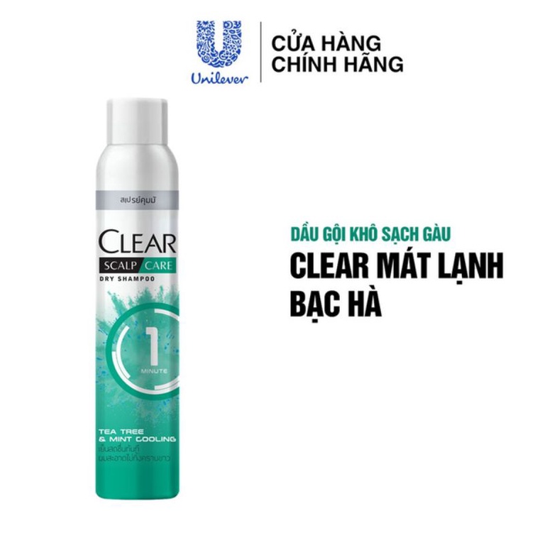 Dầu gội khô sạch gàu CLEAR Mát Lạnh Bạc Hà 170ml