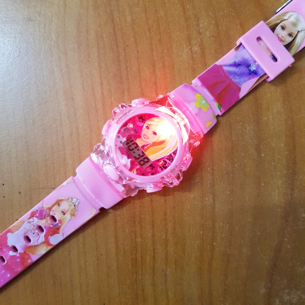 Đồng hồ công chúa Barbie chớp đèn và nhạc cho bé gái