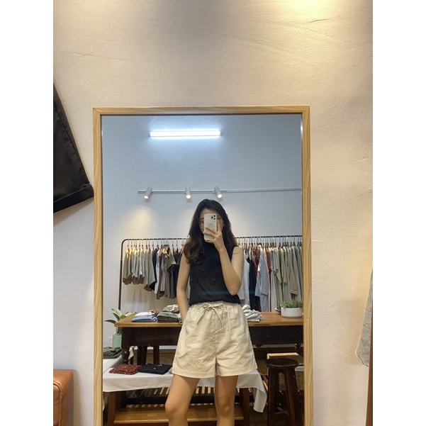 Quần short linen lưng thun - có dây rút