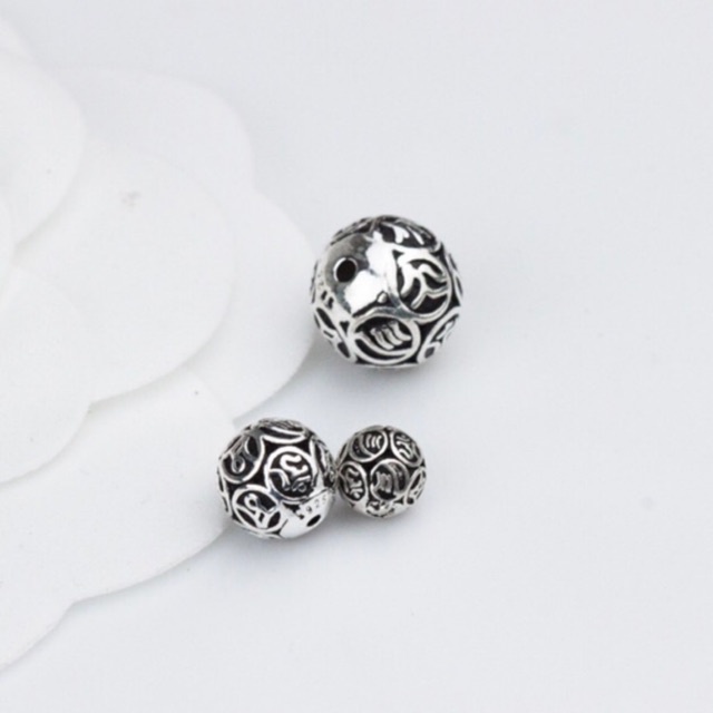 ✅ BÁN SỈ ✅ Charm bi bạc 8, 10mm hàng đẹp - Bạc chuẩn loại 1, PH083