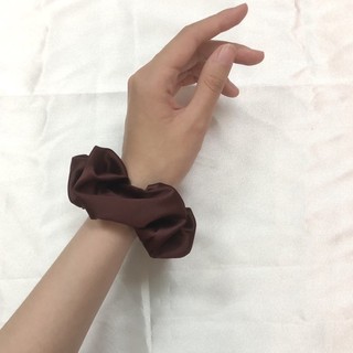 Dây cột tóc buộc tóc scrunchies vải màu nâu đỏ