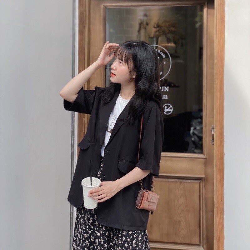 Áo Blazer tay lỡ 1 lớp Ulzzang