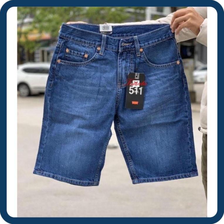 SALE GIÁ VỐN quần jean short nam le511 với 4 màu xanh rêu xanh đậm xanh trung xanh sang ống rộng dài qua gối hàng vnxk