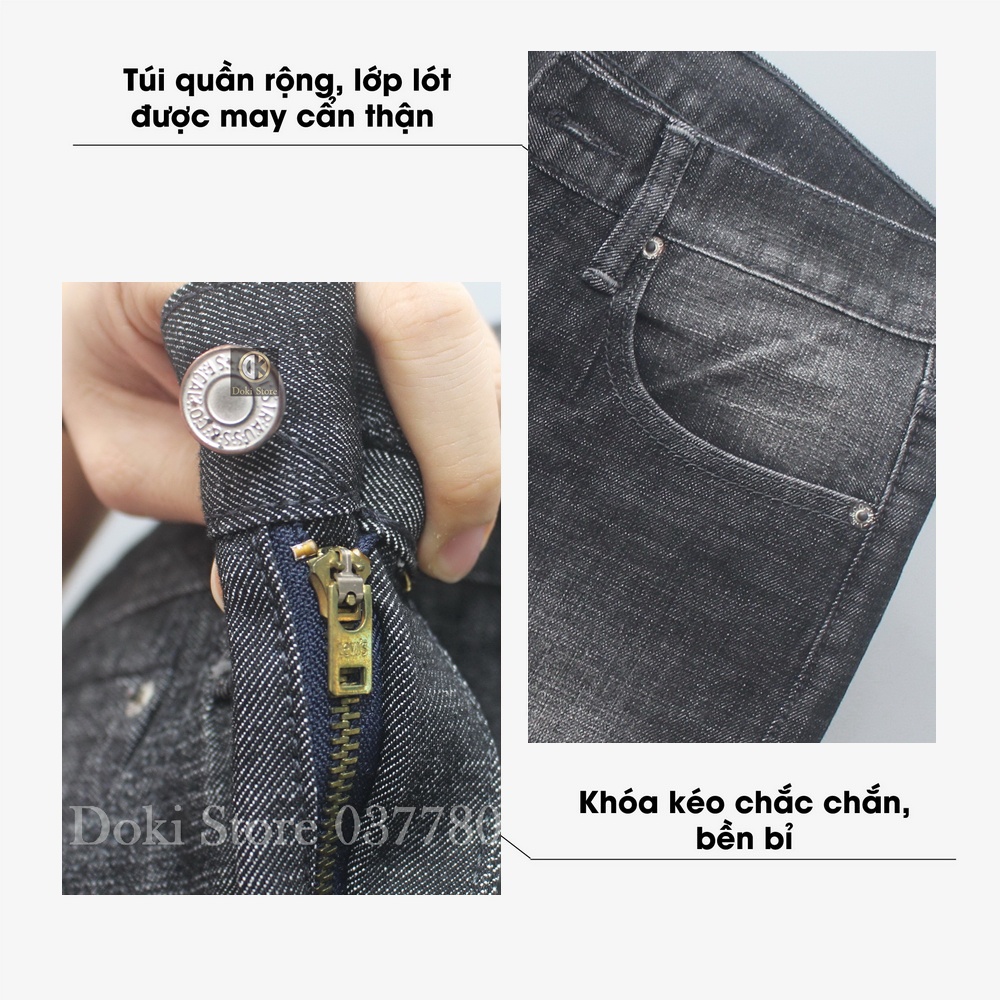 Quần Jean Ống Suông Nam Cao Cấp Xám Tiêu, Quần Jean Nam Kiểu Dáng Chững Chạc Lịch Sự - DOKI SN-14