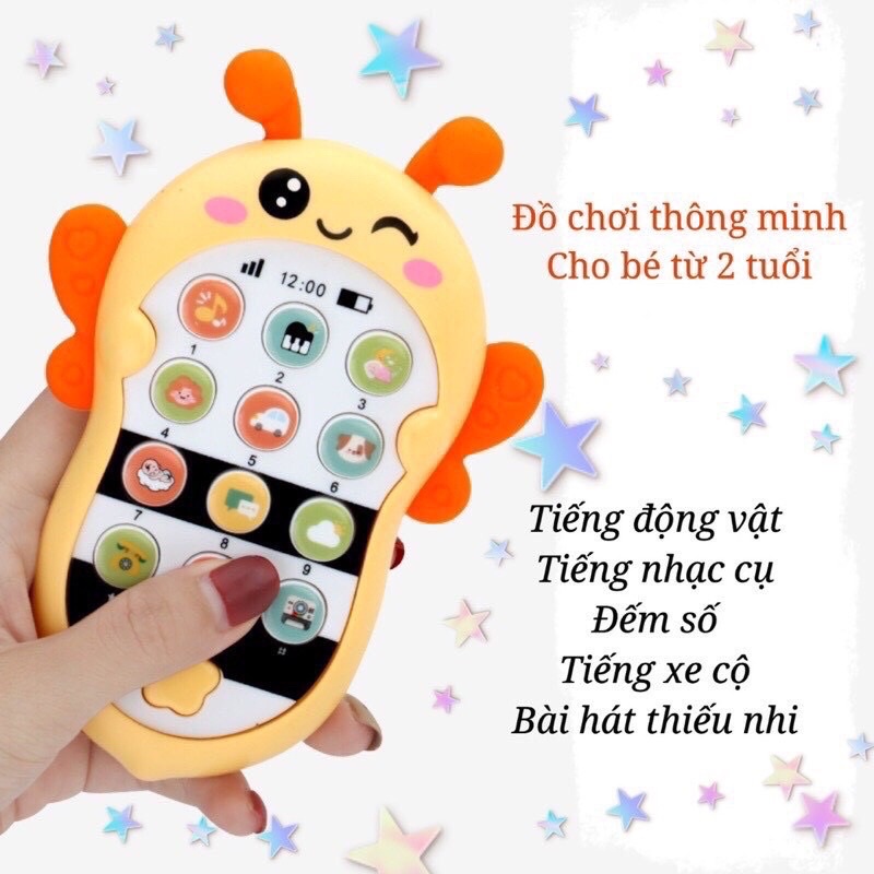 Điện thoại thỏ cà rốt, điện thoại ong phát nhạc, có đèn cho bé chơi