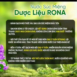Nước súc miệng Dược Liệu RONA