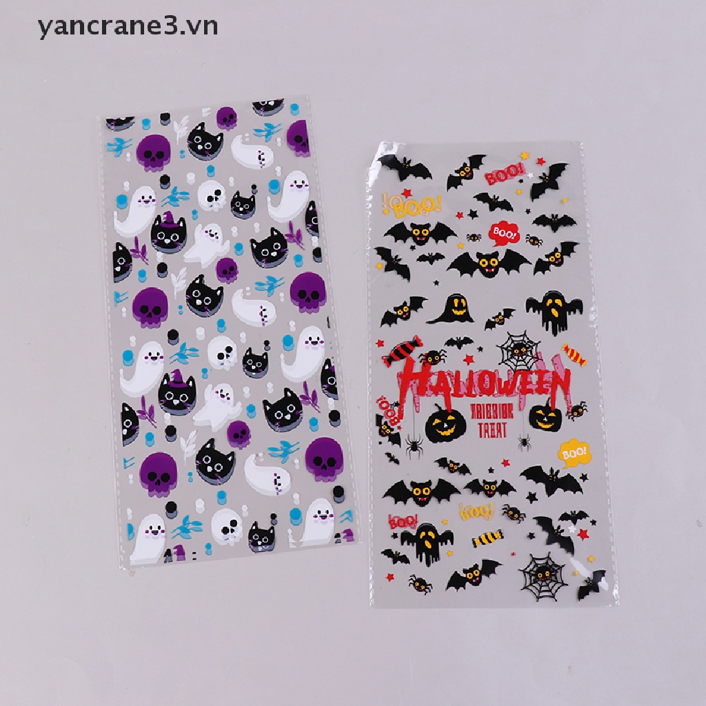 Set 50 Túi Nhựa Đựng Kẹo / Thực Phẩm Trang Trí Tiệc Halloween Cho Bé yancrane3.vn