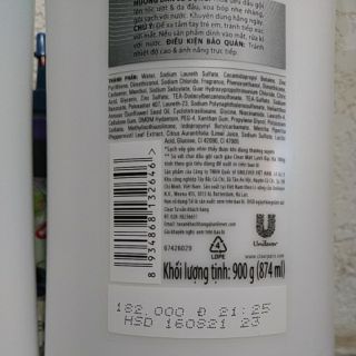 Dầu gội CLEAR 900g mát lạnh bạc hà