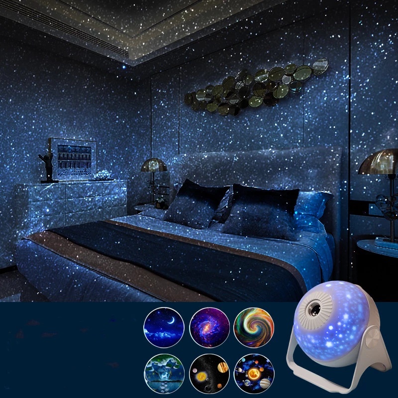 Máy ChiếU Galaxy 360 Độ° Đèn Chiếu Bầu Trời Sao Cho Phòng Ngủ Của Bé