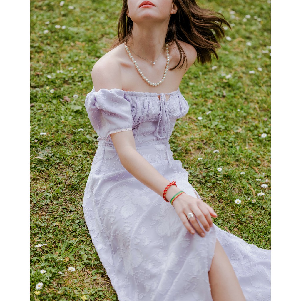 Đầm dài trễ vai dáng ôm Our new song màu Lilac - DEVONS STUDIO | BigBuy360 - bigbuy360.vn