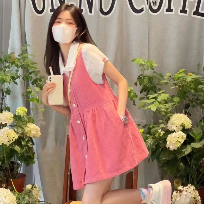 Đầm Yếm Denim Mỏng Không Tay Thời Trang Mùa Hè Mới Dành Đầm Yếm Ngắn Dáng Rộng Chất Liệu Denim Thời Trang Mùa Hè Phong Cách Mới 2022