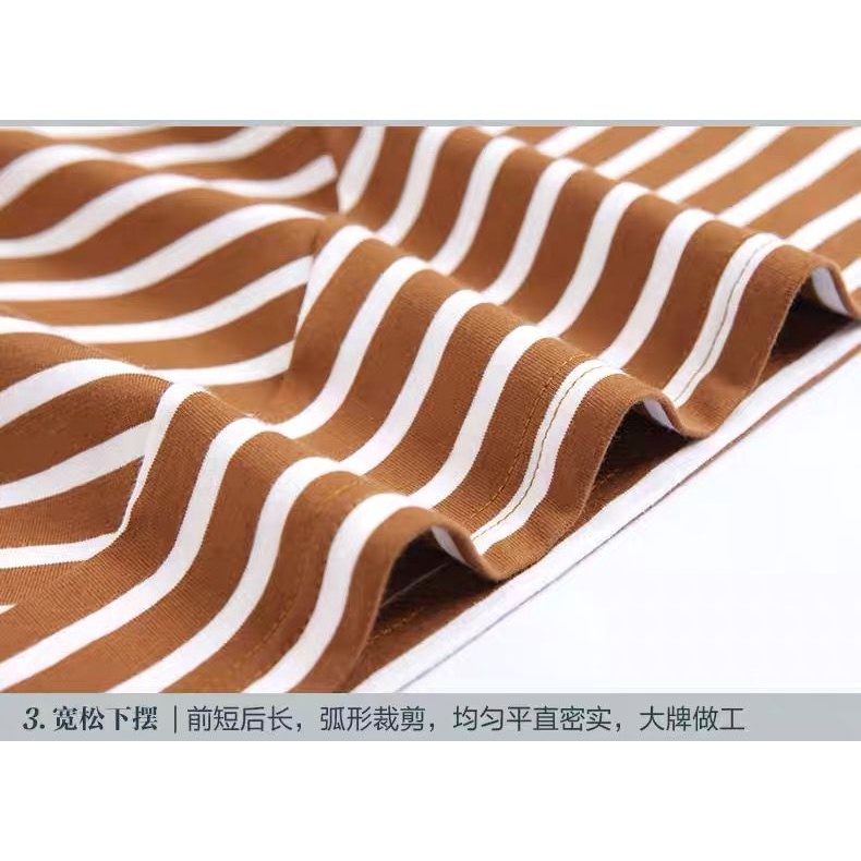 Áo Thun Tay Dài Dáng Rộng Kẻ Sọc Ngang Trẻ Trung Hợp Thời Trang Cho Bạn Gái Trung Niên