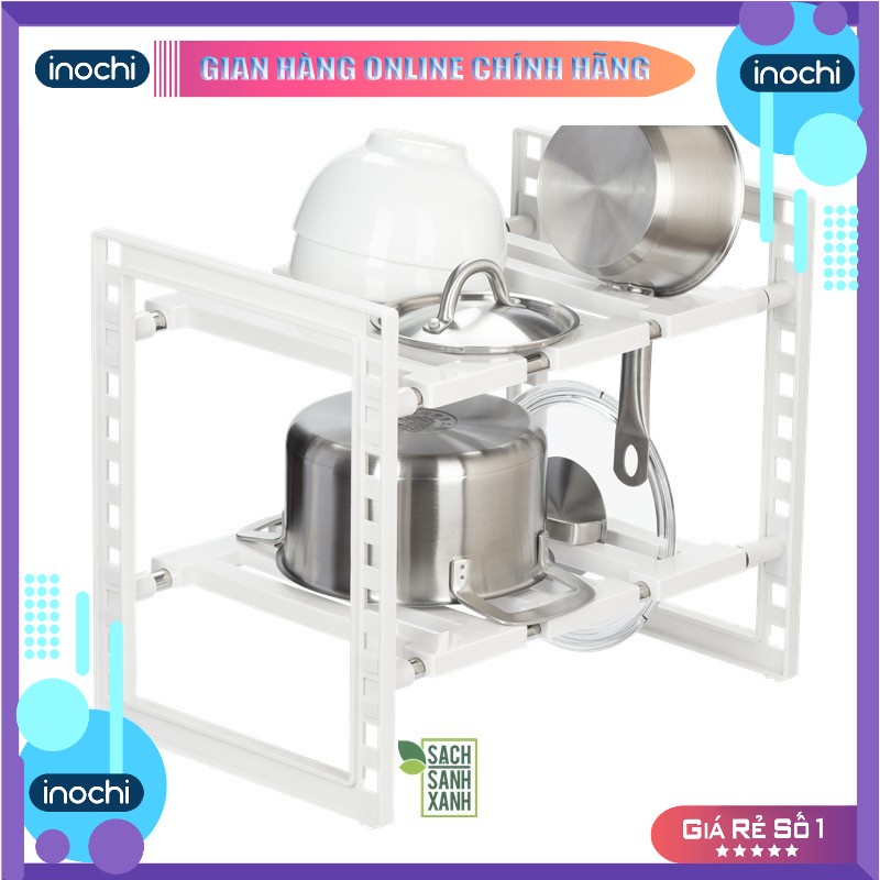 Kệ gầm bếp đa năng Tokyo Inochi, chất lượng Nhật Bản, chịu lực tốt, nhựa nguyên sinh an toàn, sắp xếp đồ bếp gọn gàng