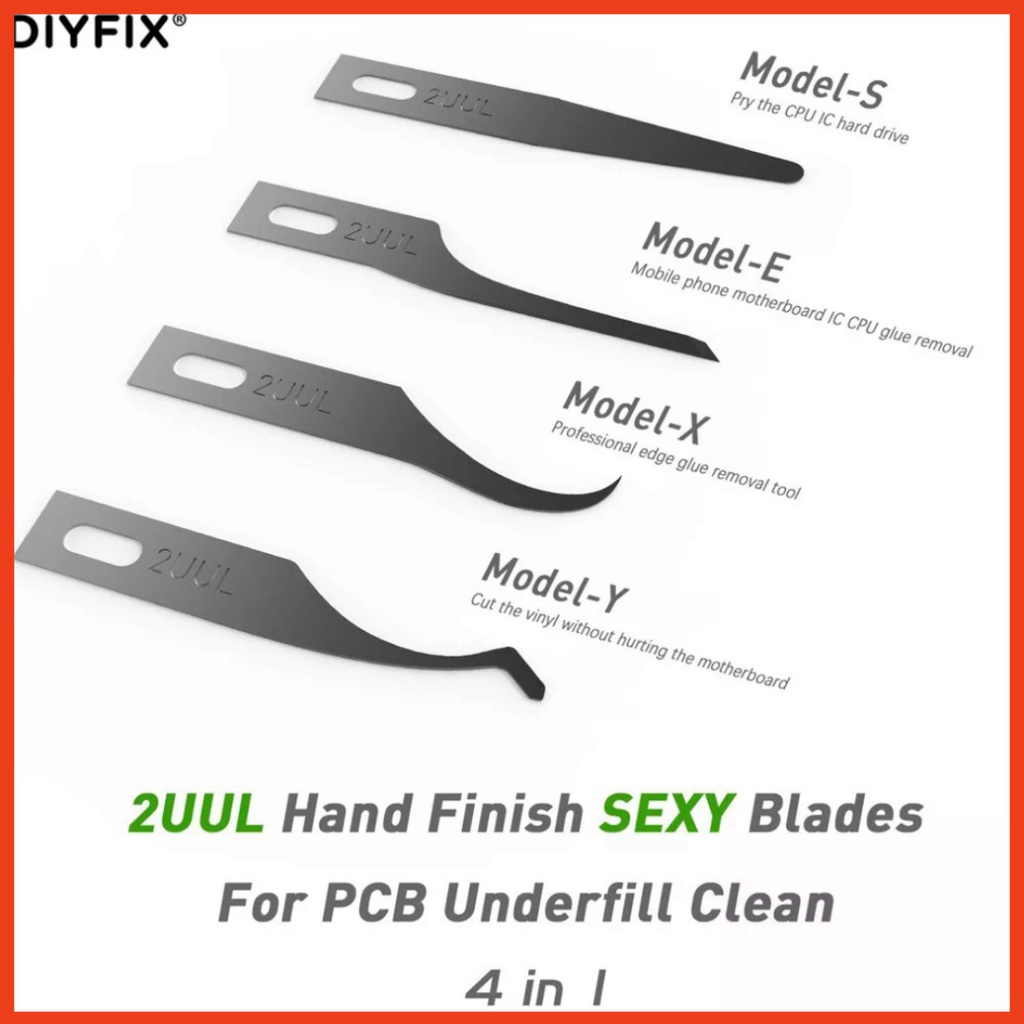 Bộ dao đục, tách IC, cạo keo 2UUL gồm 4 lưỡi