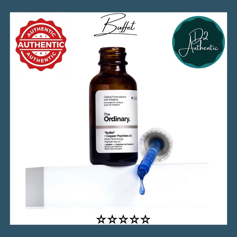 (Auth-kèm bill) Serum chống lão hoá, tái tạo da - "Buffet" + Copper peptides 1% - The Ordinary.