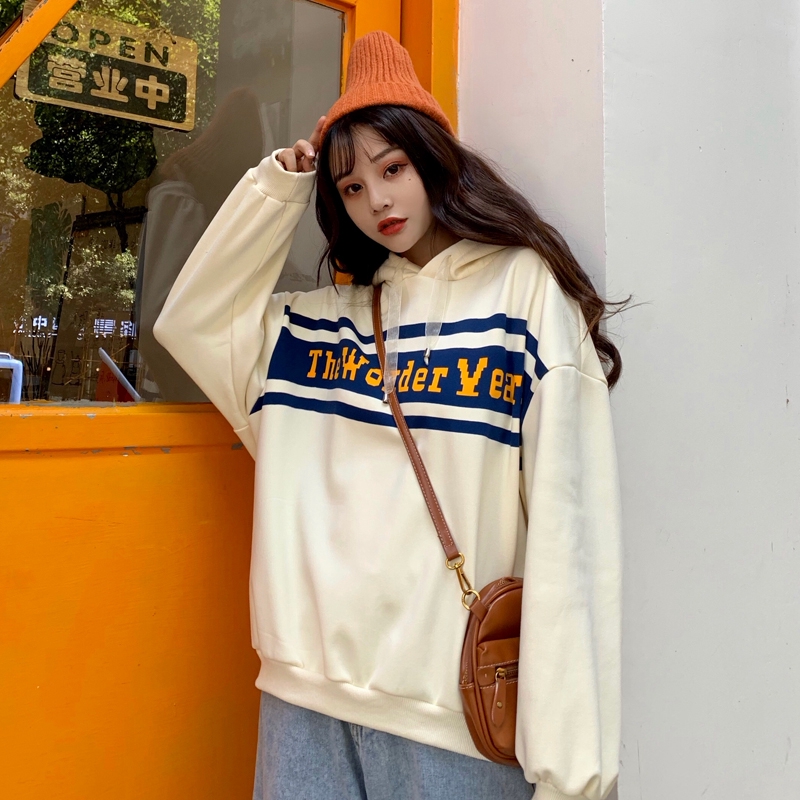 winter casual Hooded sweater letter printed new loose casual wild ulzzang tops | BigBuy360 - bigbuy360.vn