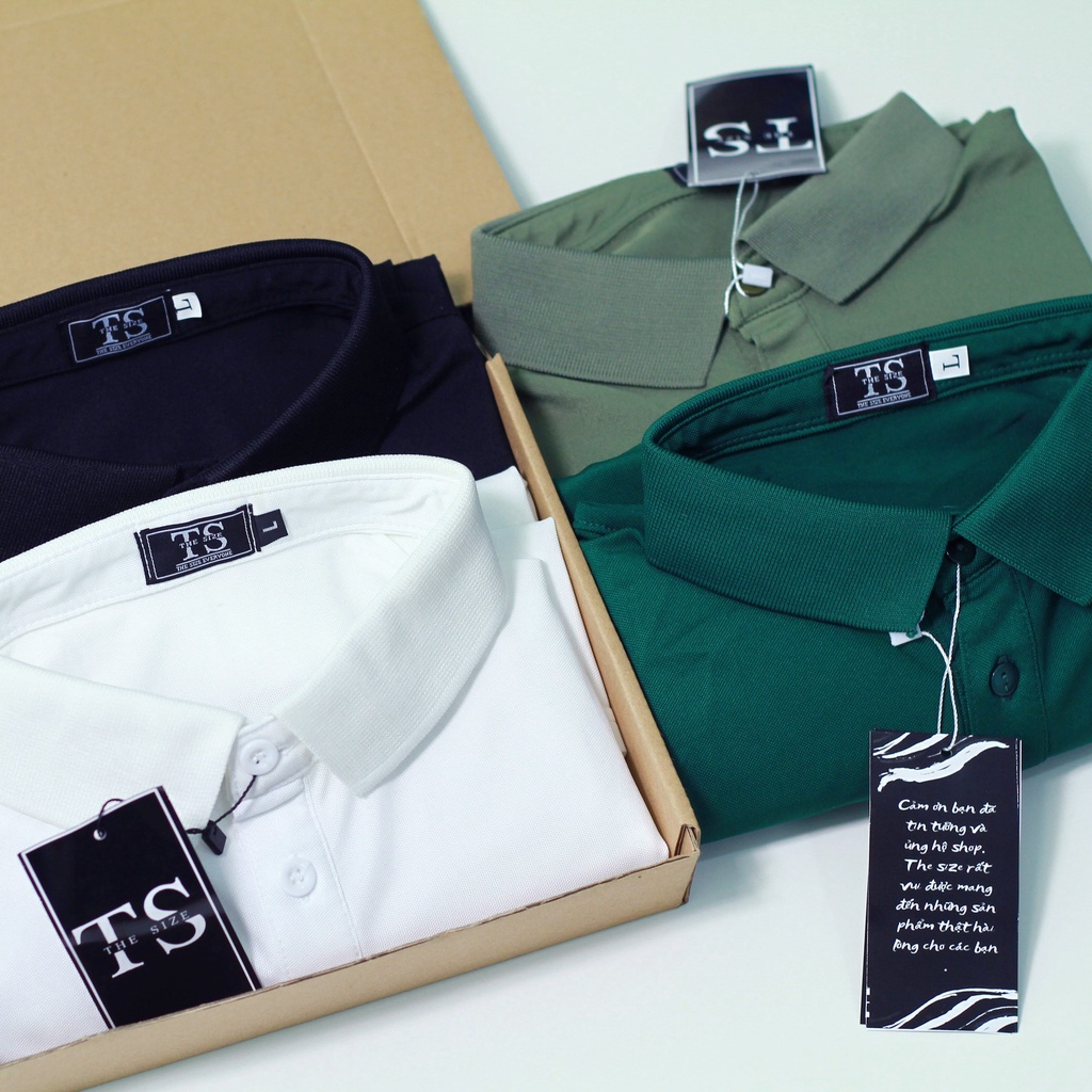 Áo thun Polo nam cổ bẻ vải Cotton CVC trơn hoạ tiết túi ngực dệt 3S x THE SIZE - Xanh rêu | BigBuy360 - bigbuy360.vn