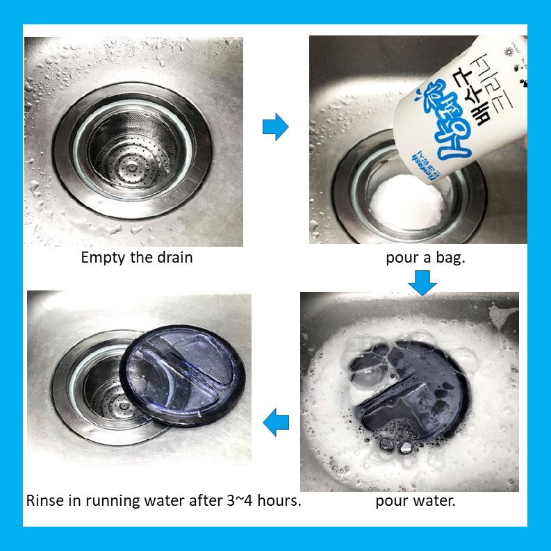 Chất tẩy rửa bồn rửa nhà bếp / bồn cầu / cống tắc nghẽn mạnh mẽ 1 túi