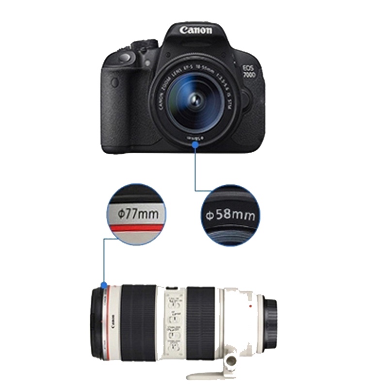 CANON Nắp Đậy Ống Kính Máy Ảnh 43 49 52 55 58 62 67 72 77 82mm