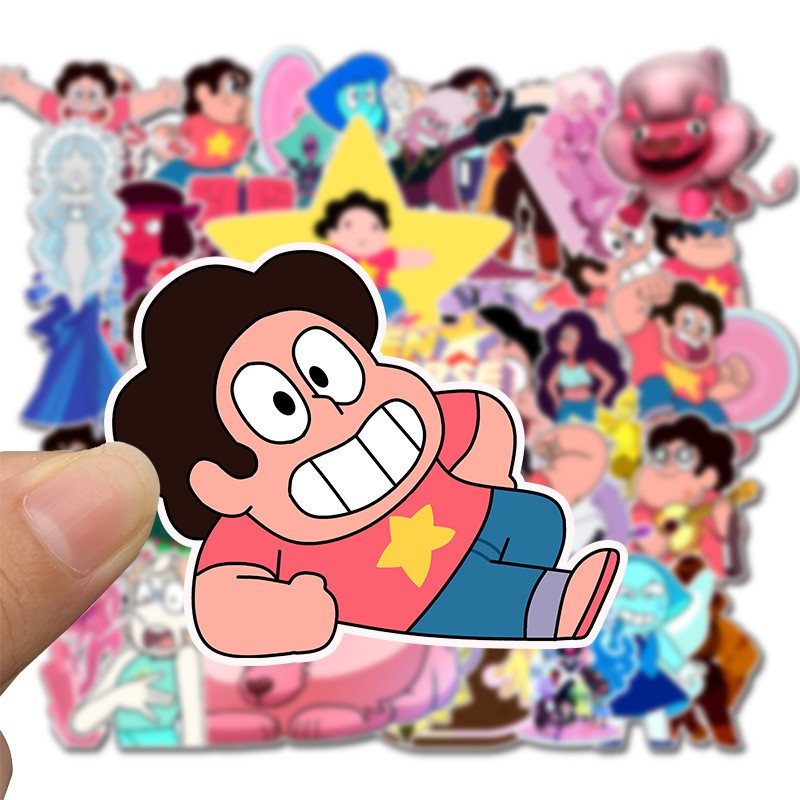 Set 50 Miếng Dán Phim Hoạt Hình Steven Universe Không Thấm Nước Trang Trí Đa Dụng