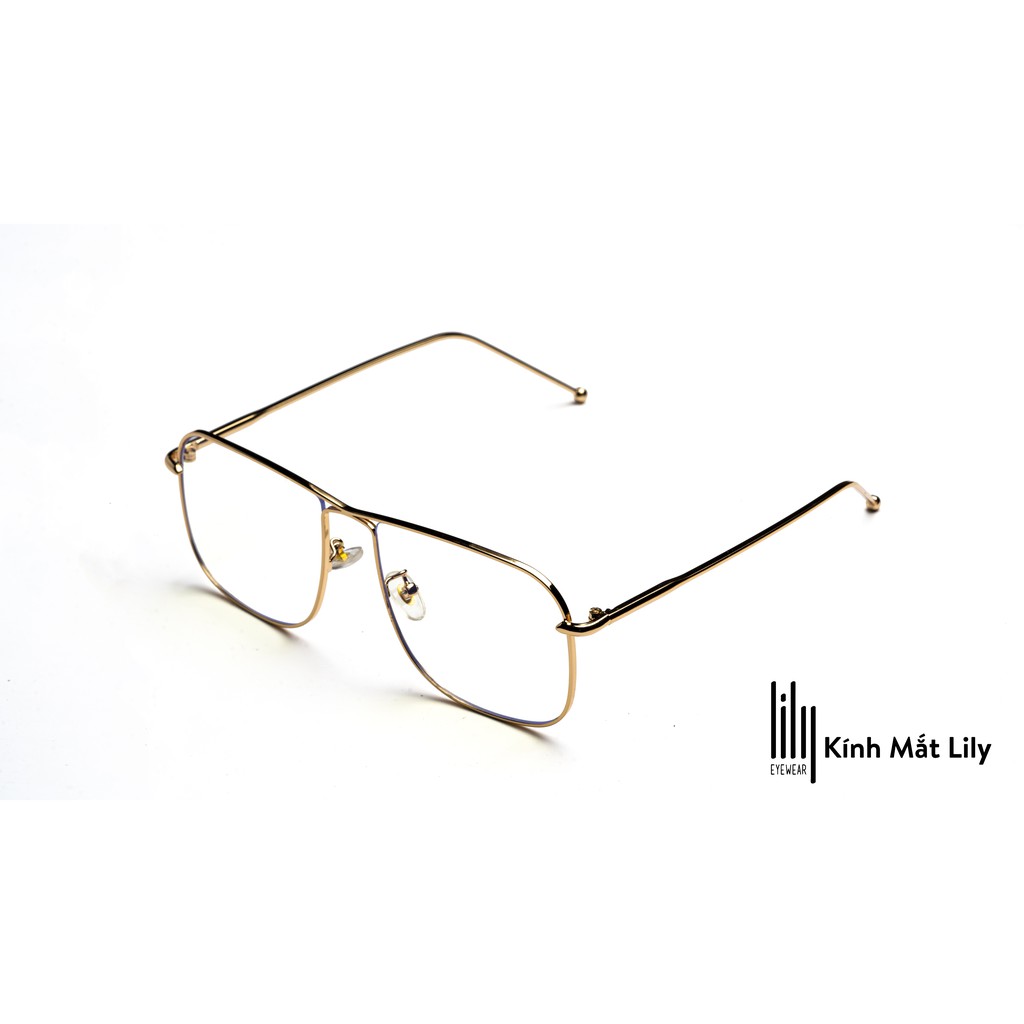 Kính mát nam nữ Lilyeyewear phi công chống UV400 kim loại thanh mảnh thời trang MH2015