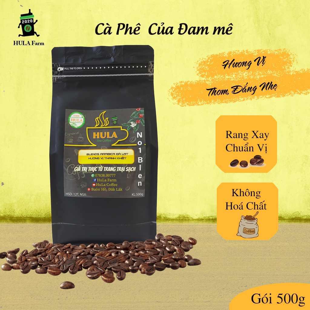 [1KG] Cà phê nguyên chất Blend Robusta - Arabica đậm đà thơm nồng dùng pha phin hoặc pha máy ngon