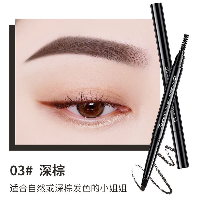 Bút Kẻ Lông Mày Hai Đầu Siêu Mịn Tự Nhiên Chống Thấm Nước Lâu Trôi
