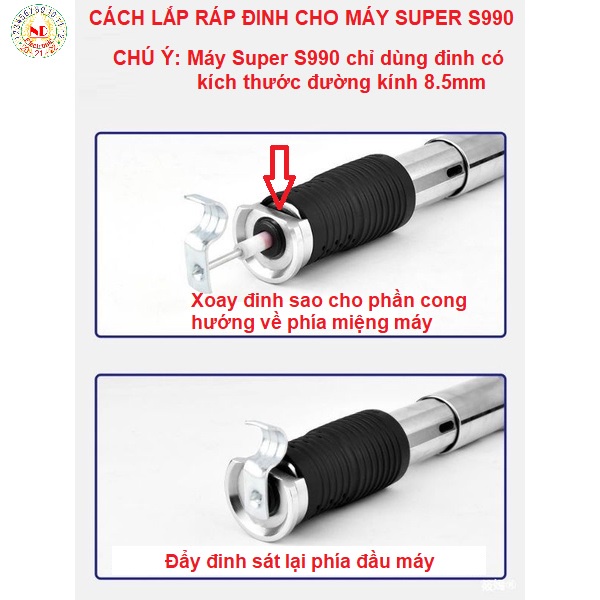 Máy Bắn Đinh Bê Tông SUPER S990 Thế Hệ Mới, Máy Bắn Ty Ren Không Dùng Điện