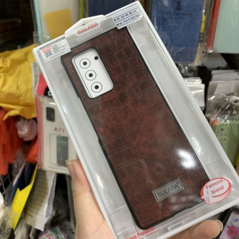 Ốp lưng Samsung Zfold 2 / Z Fold 2 / Zfold 3 / Z Fold 3 kiểu vân da cá sấu hàng công ty full box