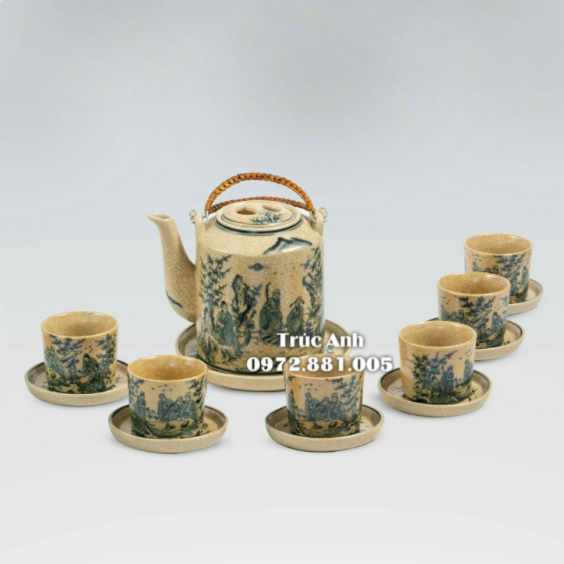 Bộ ấm tích men rạn 1,5 lít